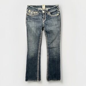 True Religion Billy Big T Jeans Womens 27 Ricky Boot‎ Cut High Rise Flap USA Y2K